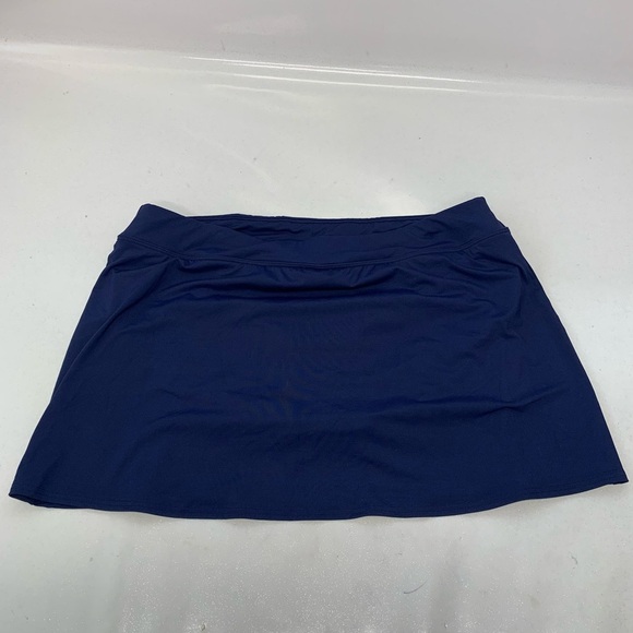 Lands End Swim Skirt 18 Blue Built in Briefs Stretch Beach Travel Elastic Waist - Picture 2 of 8